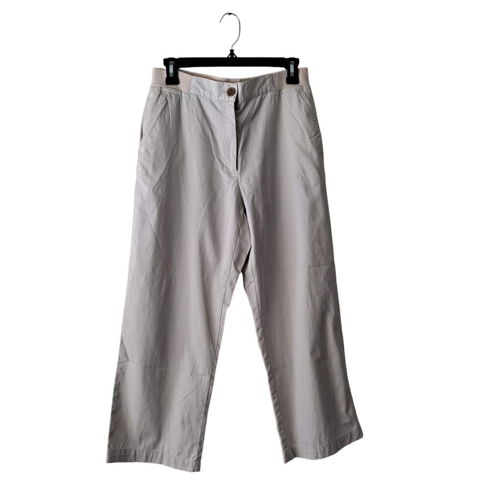 Lands' End Beige Elastic Waist Straight leg Capri Chino Pants - Size 6